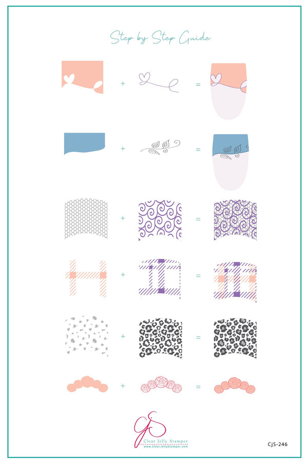 French Mani (CjS-224/246)   - Clear Jelly Stamping Plate