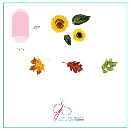 Sunflower and Leaves (CjS-26) - CJS Small Stamping Plate Main image