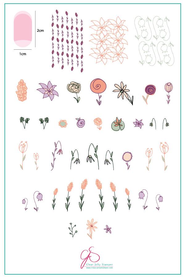 Spring Garden (CjS-29) - Clear Jelly Stamping Plate Main image