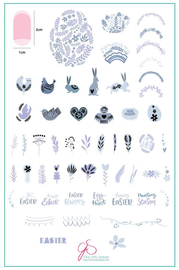 Enchanted Easter (CjS H-30) - Clear Jelly Stamping Plate
