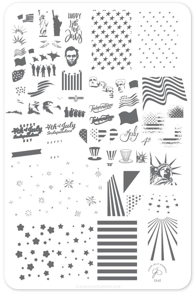 Independence Day (CjS-62)  - Clear Jelly Stamping Plate Secondary image