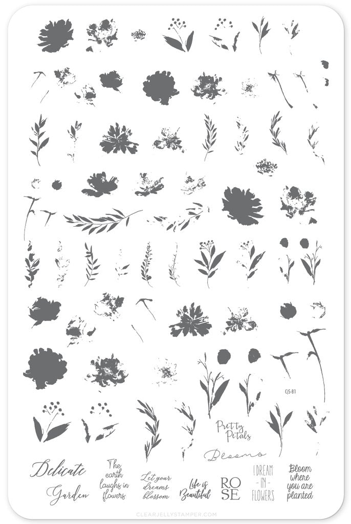 Watercolour Garden (CjS-81)  - Clear Jelly Stamping Plate Secondary image