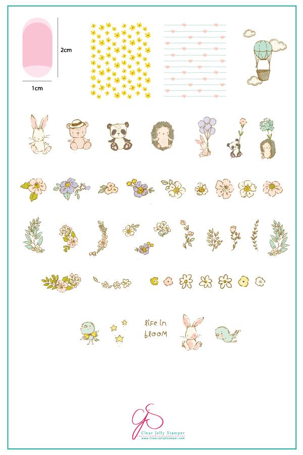 Life in Bloom (CjS-97)  - Clear Jelly Stamping Plate
