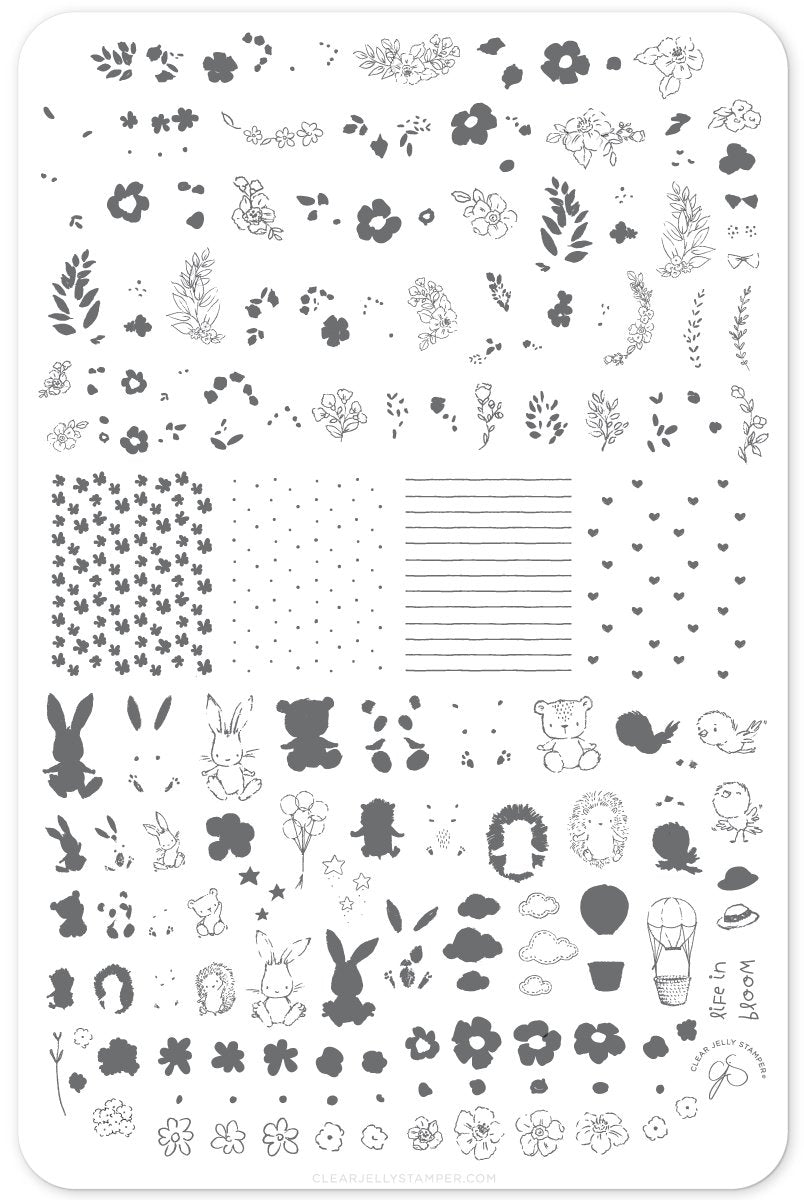 Life in Bloom (CjS-97)  - Clear Jelly Stamping Plate