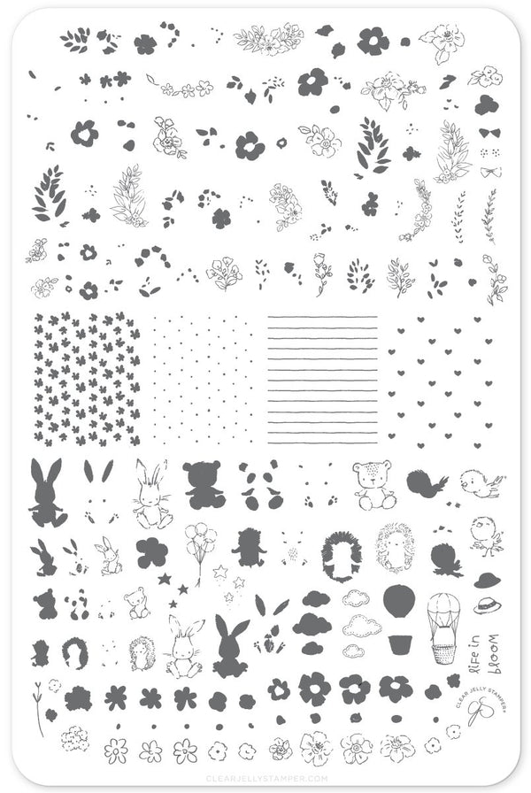Life in Bloom (CjS-97)  - Clear Jelly Stamping Plate