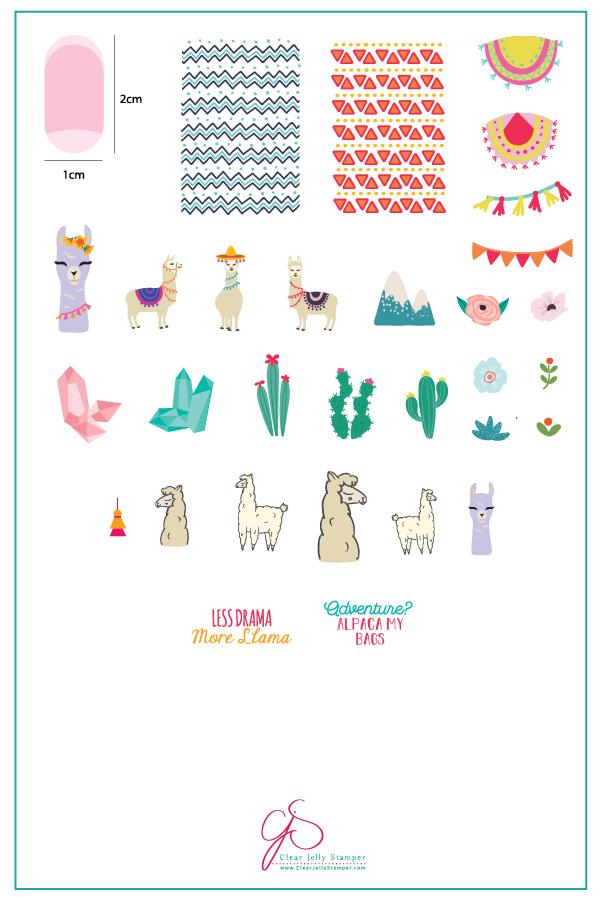 Love at First Llama (CjS-98) - Clear Jelly Stamping Plate Main image