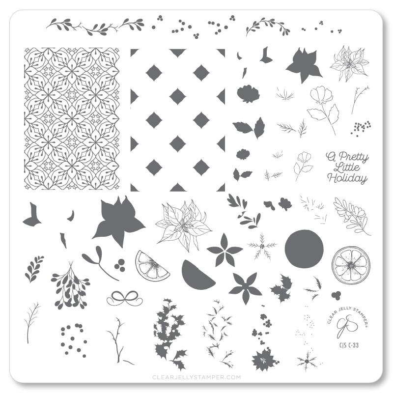 Pretty Little Holiday  (CjS C-33) - CJS Medium Stamping Plate