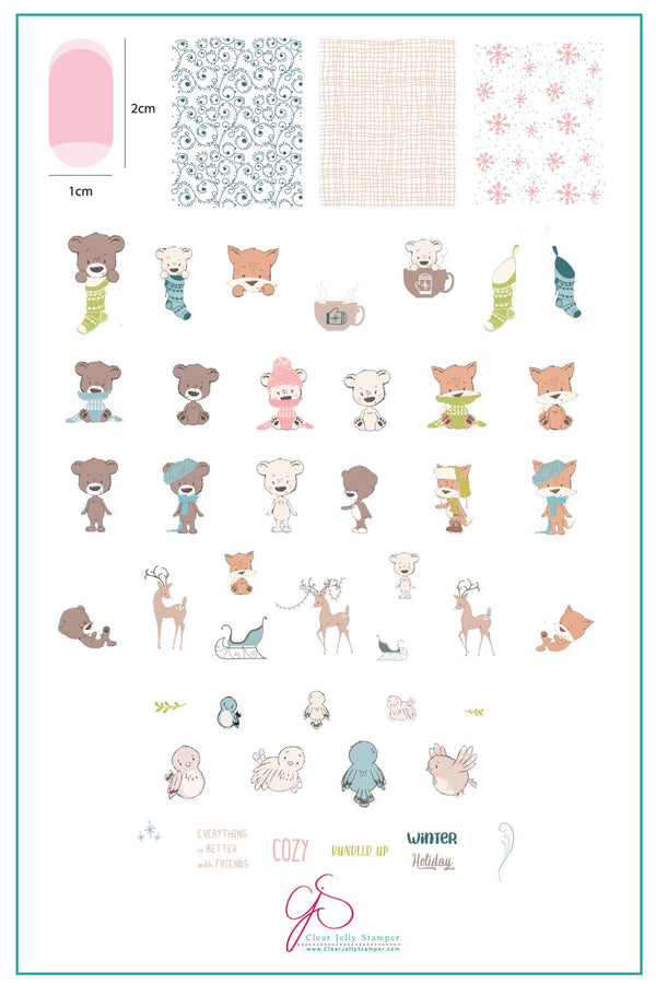 Cozy Friends (CJS C-51) - Clear Jelly Stamping Plate