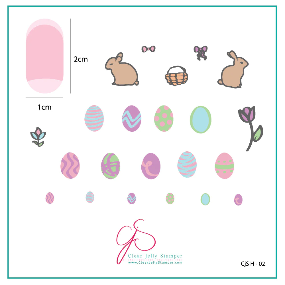 Peter Cottontails Easter Eggs  (CjSH-02) - CJS Small Stamping Plate Main image