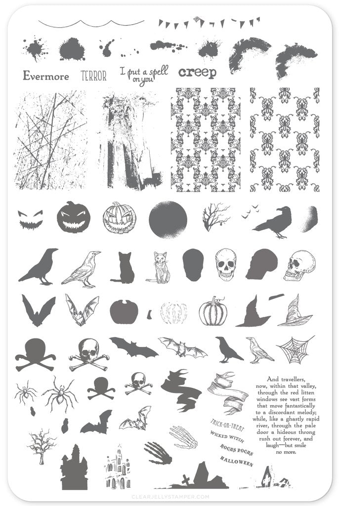 Shivers (CjS H-22) - Clear Jelly Stamping Plate