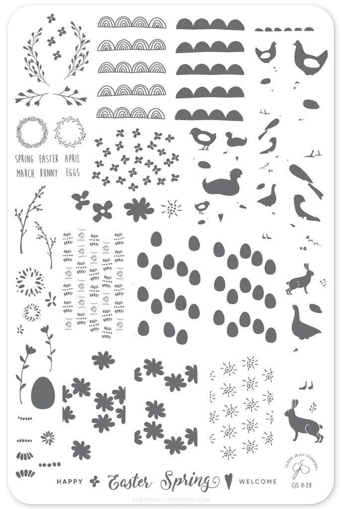 Springtime Easter (CjS H-28) - Clear Jelly Stamping Plate