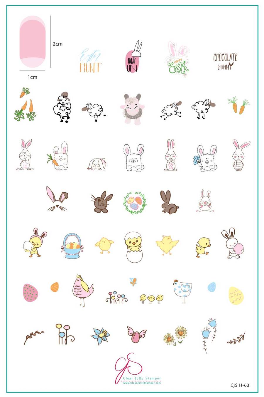 Hoppy Easter (CjSH-63) - Clear Jelly Stamping Plate Main image