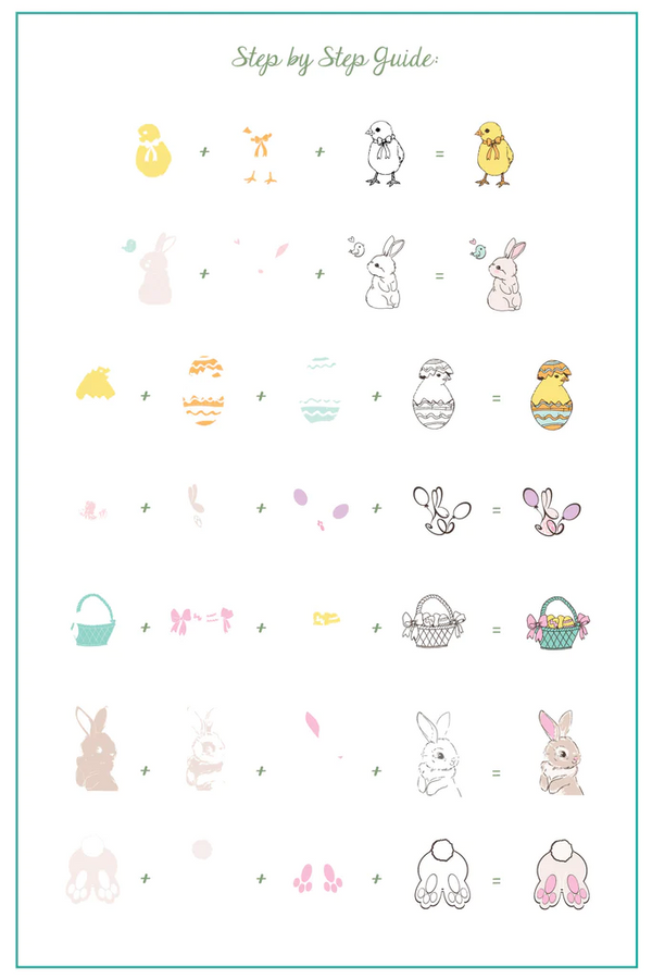 Bunny & Friends (CjSH-89)  Steel Nail Art Stamping Plate