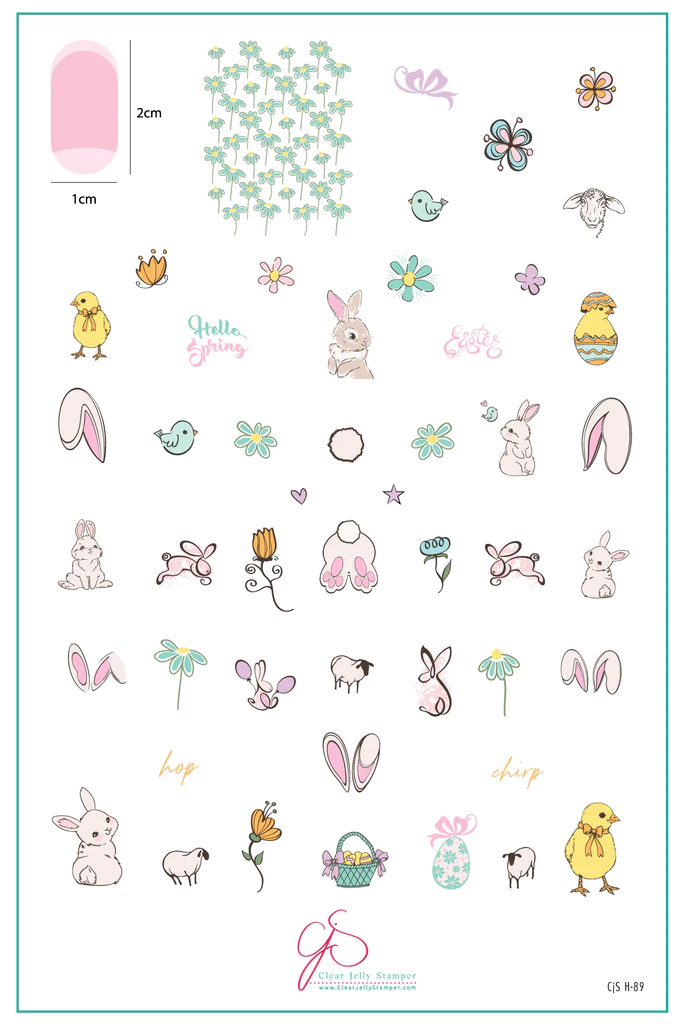 Bunny & Friends (CjSH-89)  Steel Nail Art Stamping Plate