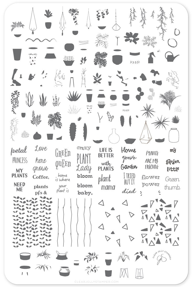 Crazy Plant Lady (CjSLC-07) - Clear Jelly Stamping Plate