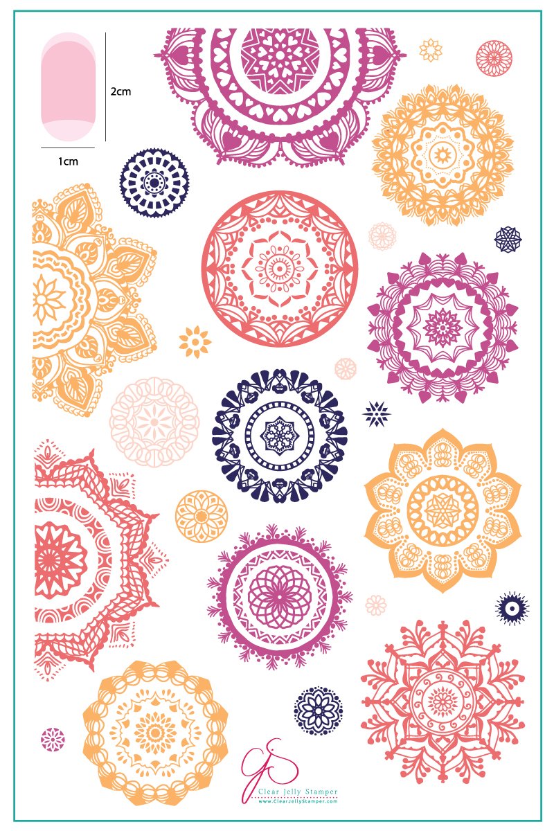Manishas Mandalas (CjSLC-19)  - Clear Jelly Stamping Plate Main image