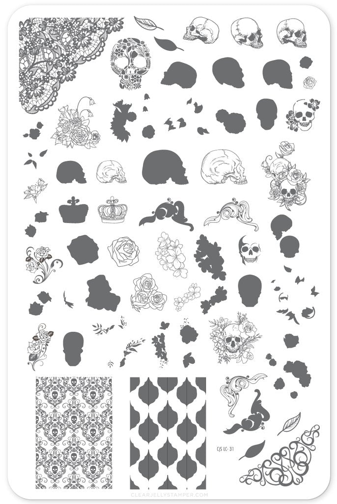 Romantic Rebel (CjS LC-31) - Clear Jelly Stamping Plate Secondary image