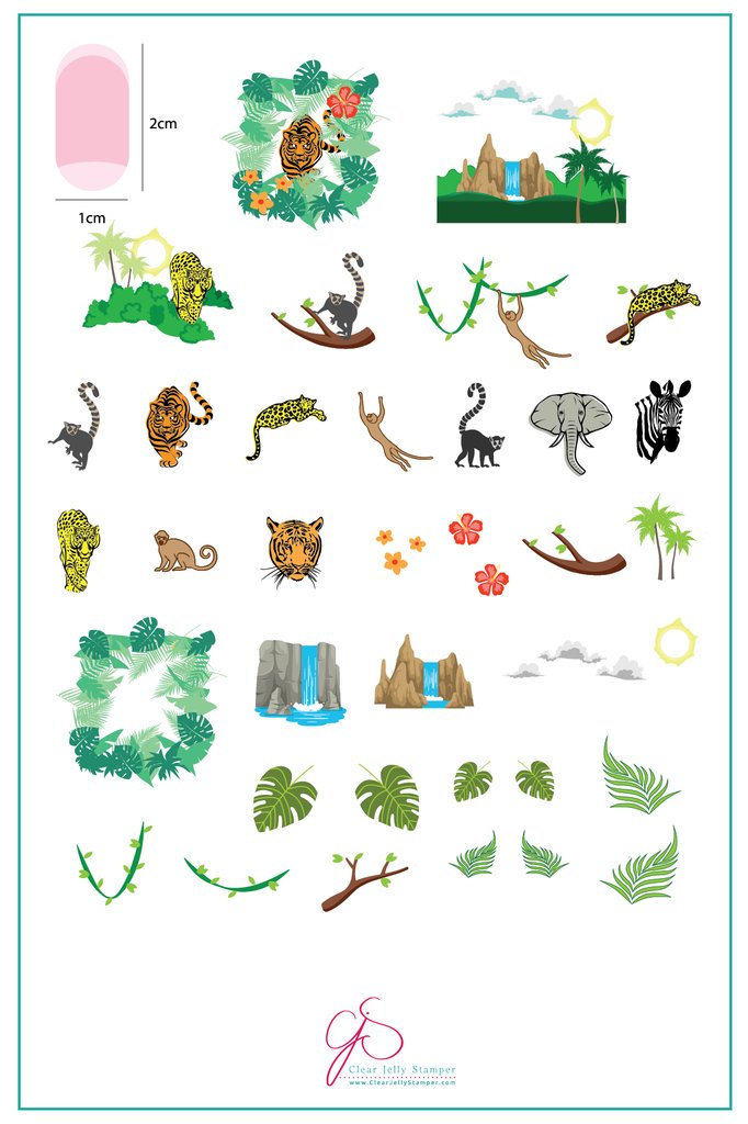 Suzie's Welcome to the Jungle (CjS LC-34) -  Clear Jelly Stamping Plate Main image