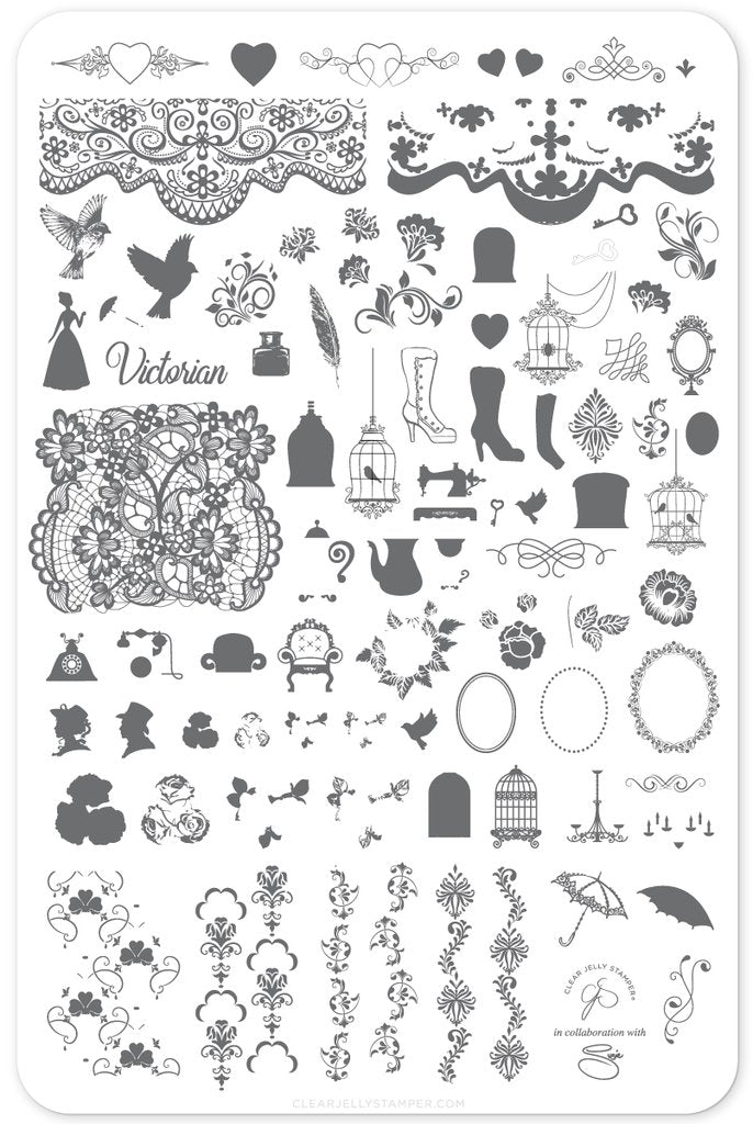 Suzie's Victorian Plate (CjS LC-45) -  Clear Jelly Stamping Plate