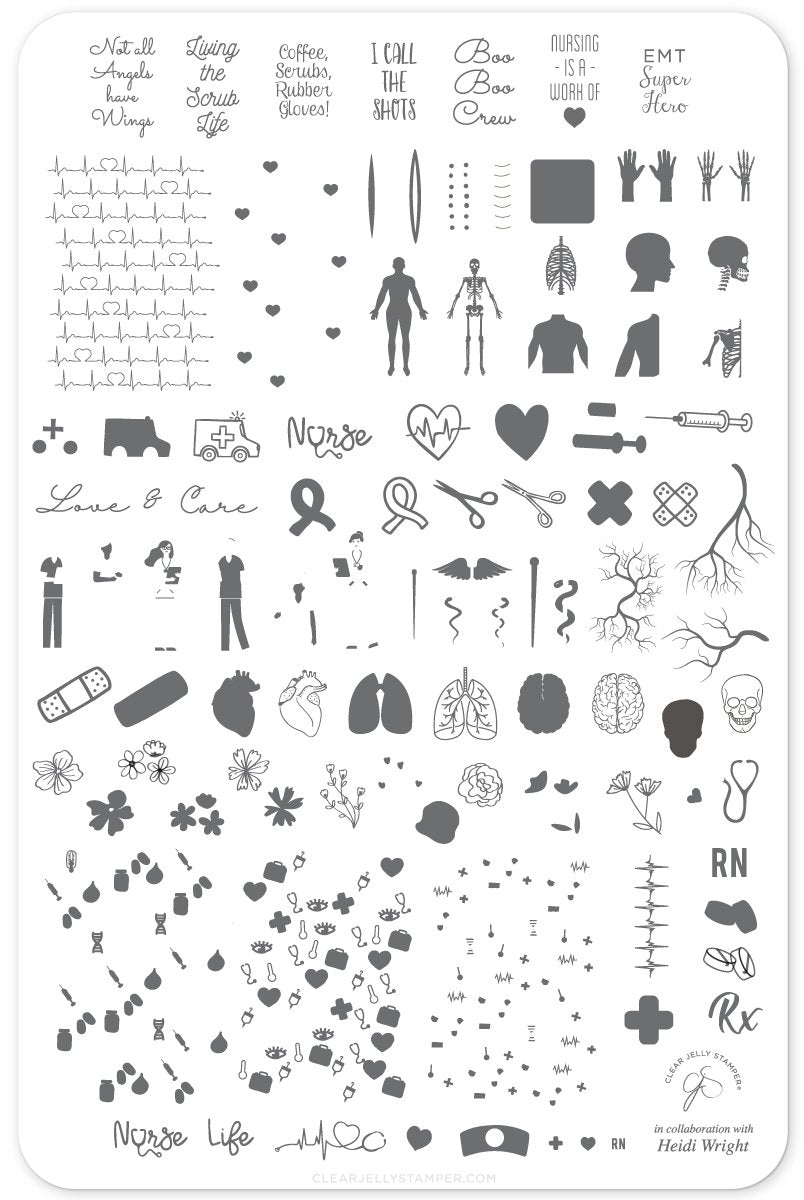 Coffee, Scrubs and Rubber Gloves (CJS-LC-53) - Clear Jelly Stamping Plate Secondary image