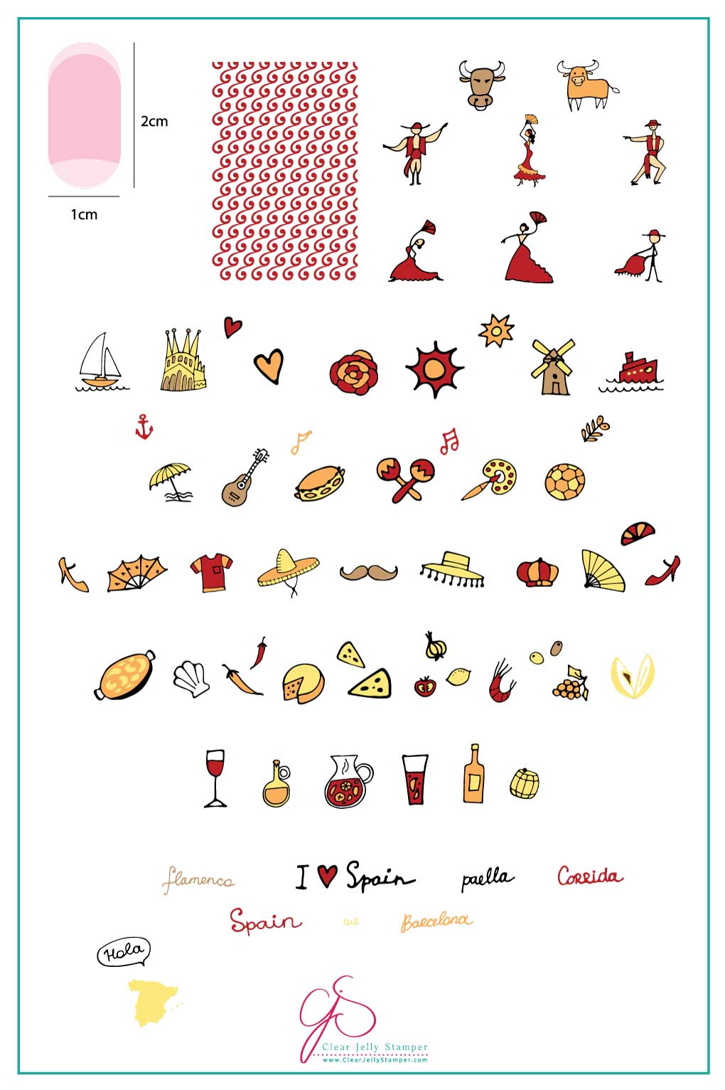 I Love Spain (CjSLC-61) - Clear Jelly Stamping Plate