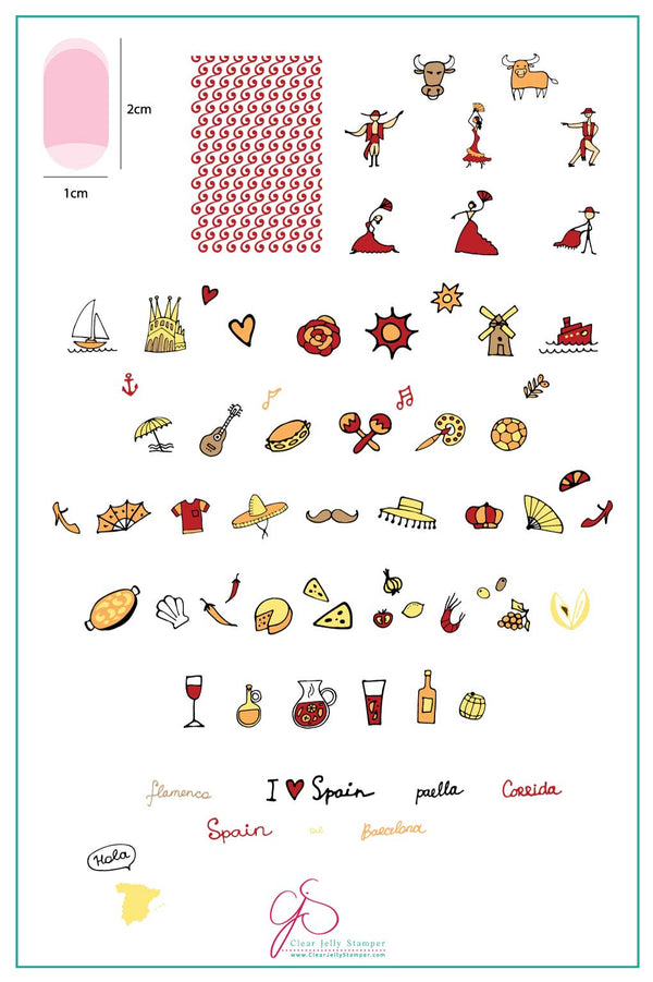 I Love Spain (CjSLC-61) - Clear Jelly Stamping Plate