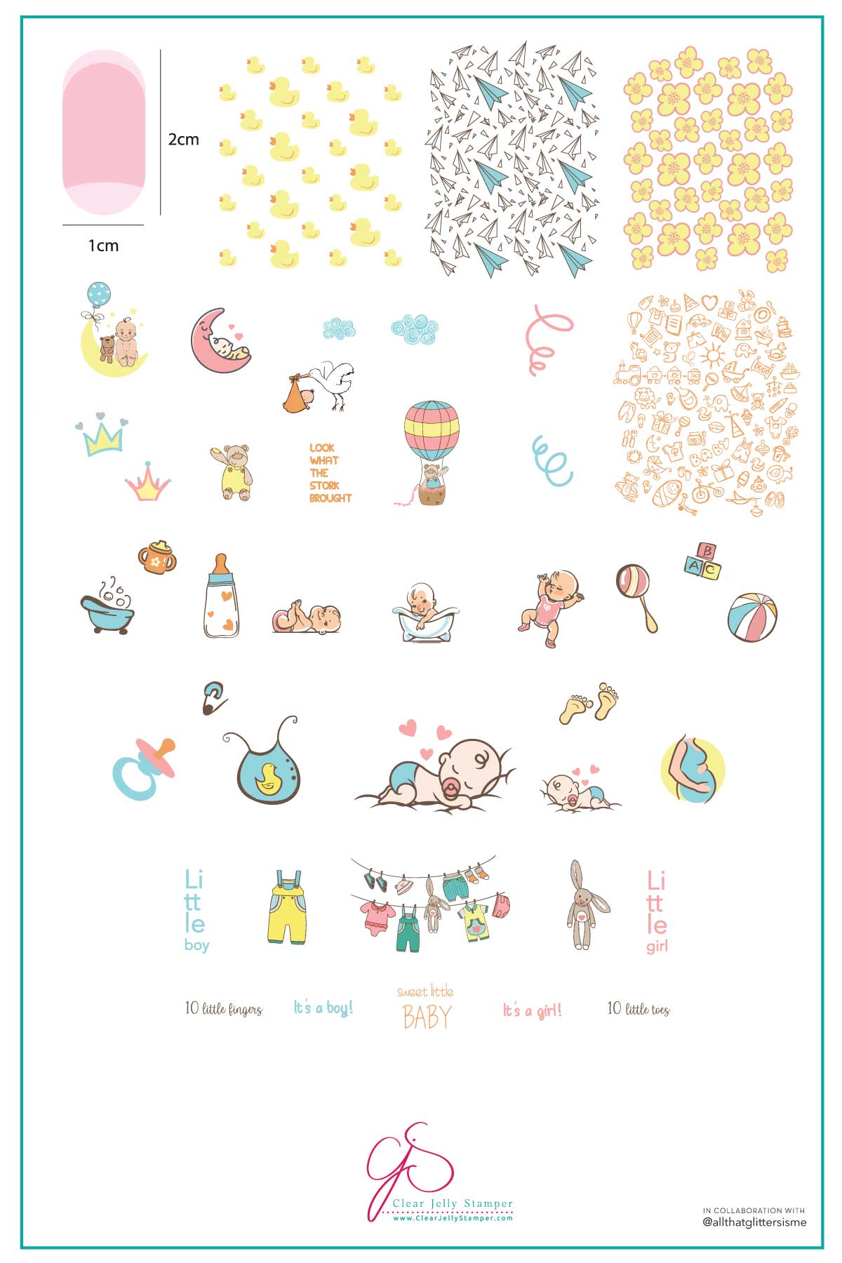 It’s a Baby! (CjSLC-73)  - Clear Jelly Stamping Plate