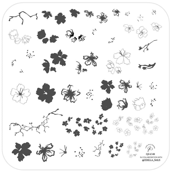 Sweet Little Sakura (CjSLC-83)  - CJS Medium Stamping Plate