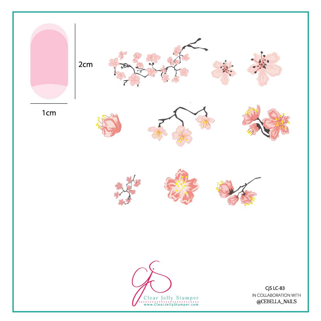 Sweet Little Sakura (CjSLC-83)  - CJS Medium Stamping Plate Main image