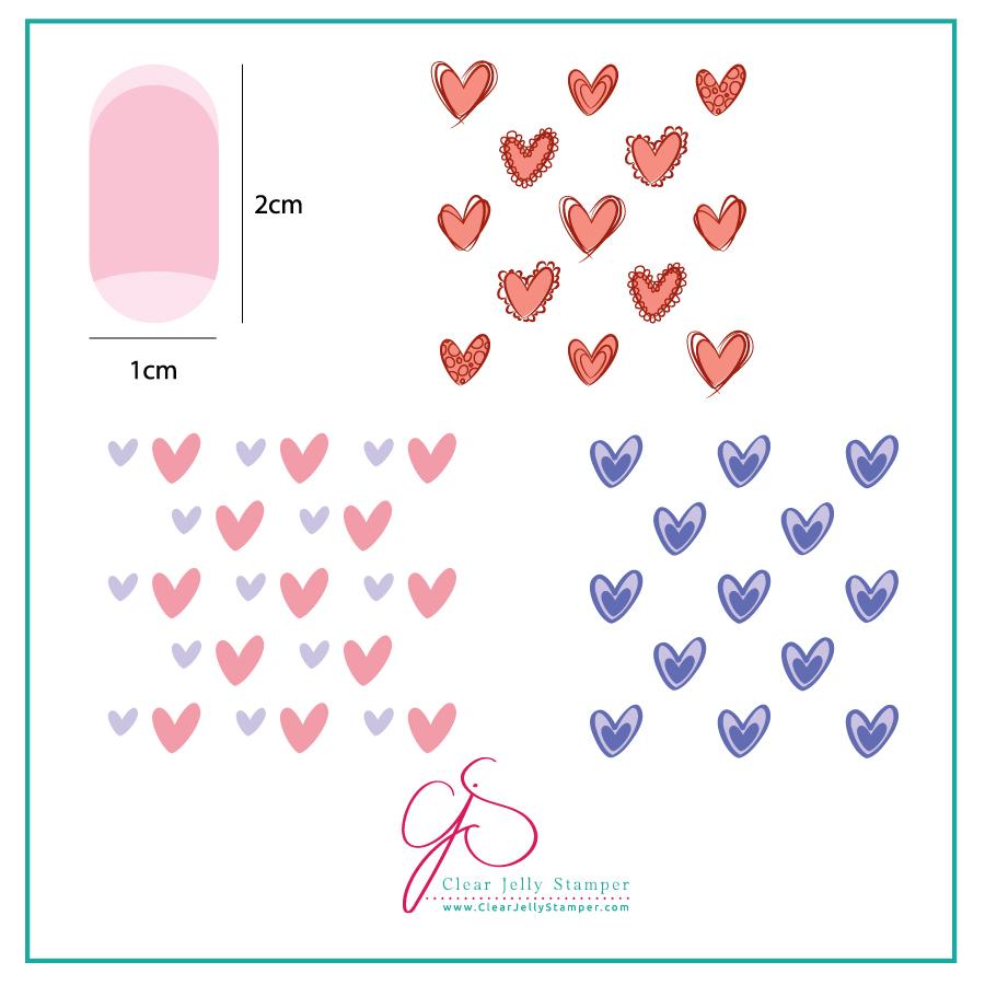 Super Cute Hearts (CjS V-02) - CJS Small Stamping Plate Main image