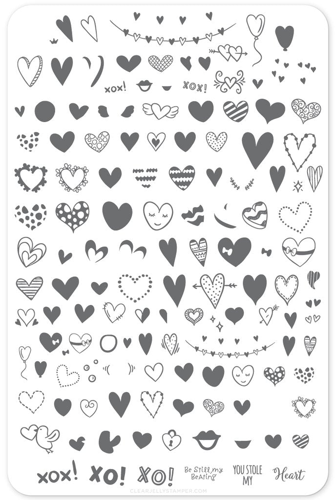 PS I Heart You! (CjS-V-10) - Clear Jelly Stamping Plate Secondary image