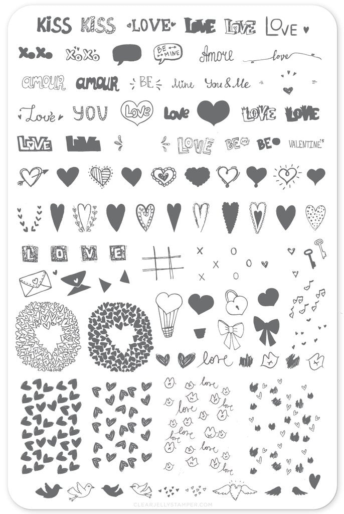 LoVe Notes (CjS V-12)  - Clear Jelly Stamping Plate Secondary image