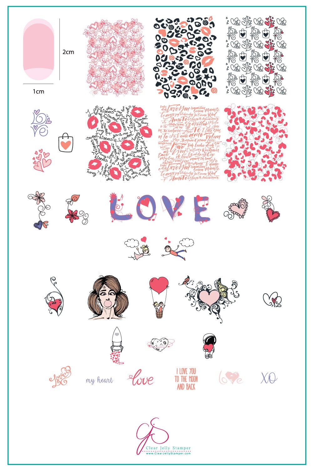 My Heart (CjS-V26) -  Clear Jelly Stamping Plate Main image