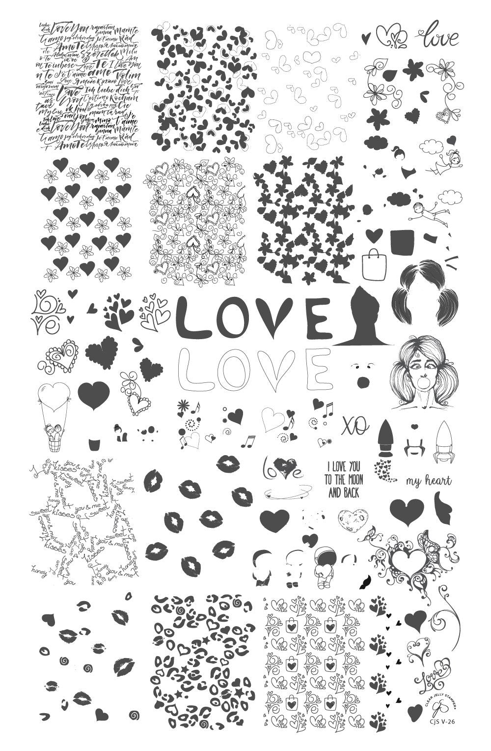 My Heart (CjS-V26) -  Clear Jelly Stamping Plate Secondary image