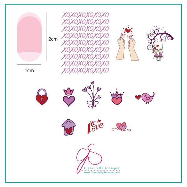 XOXO (CjS-V27) - CJS Small Stamping Plate