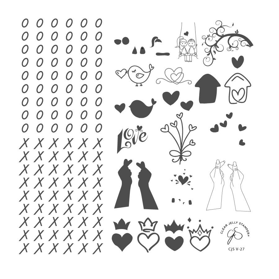 XOXO (CjS-V27) - CJS Small Stamping Plate Secondary image