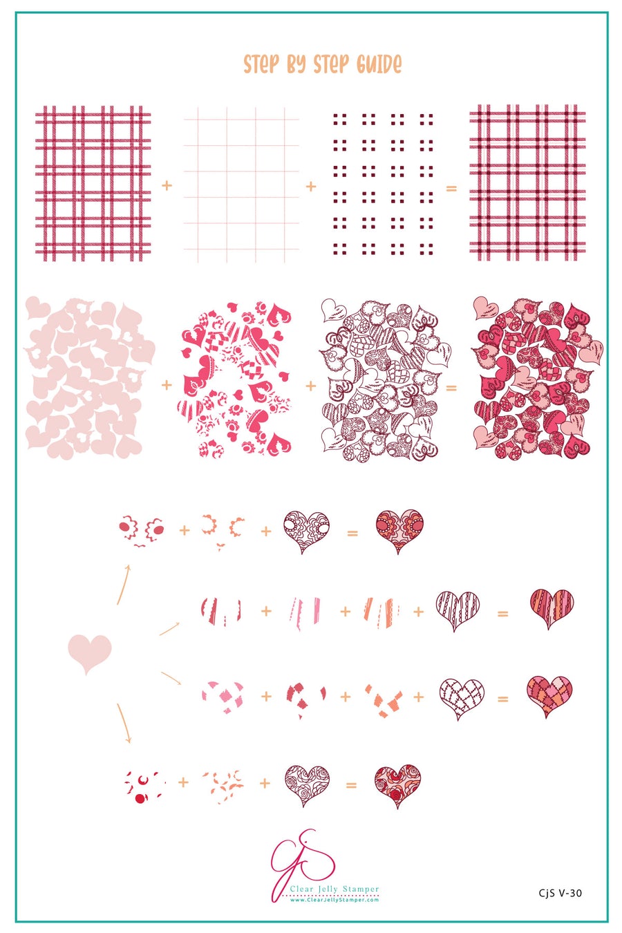 Millions of Hearts (CjS-V30  - Clear Jelly Stamping Plate