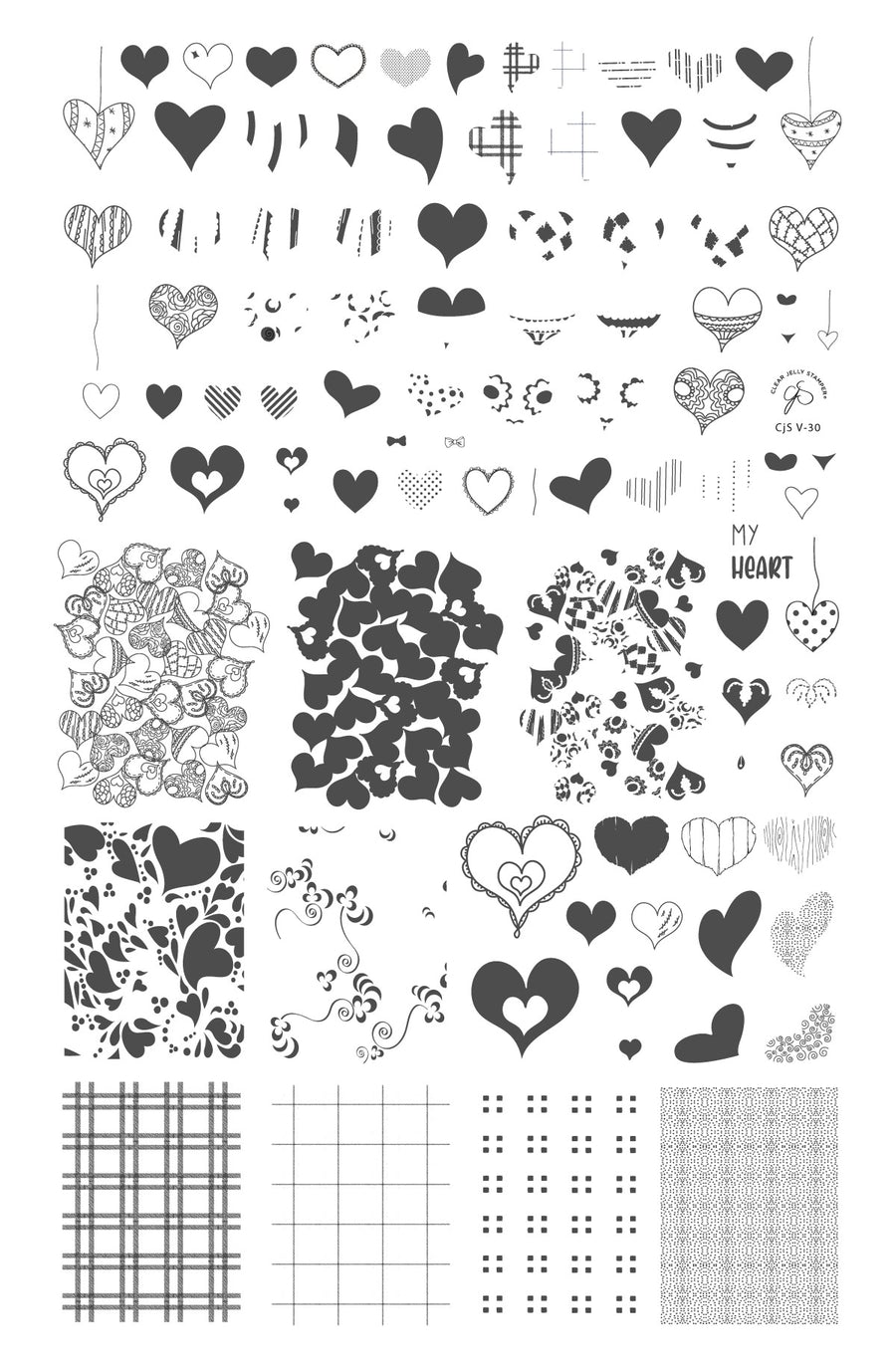 Millions of Hearts (CjS-V30  - Clear Jelly Stamping Plate