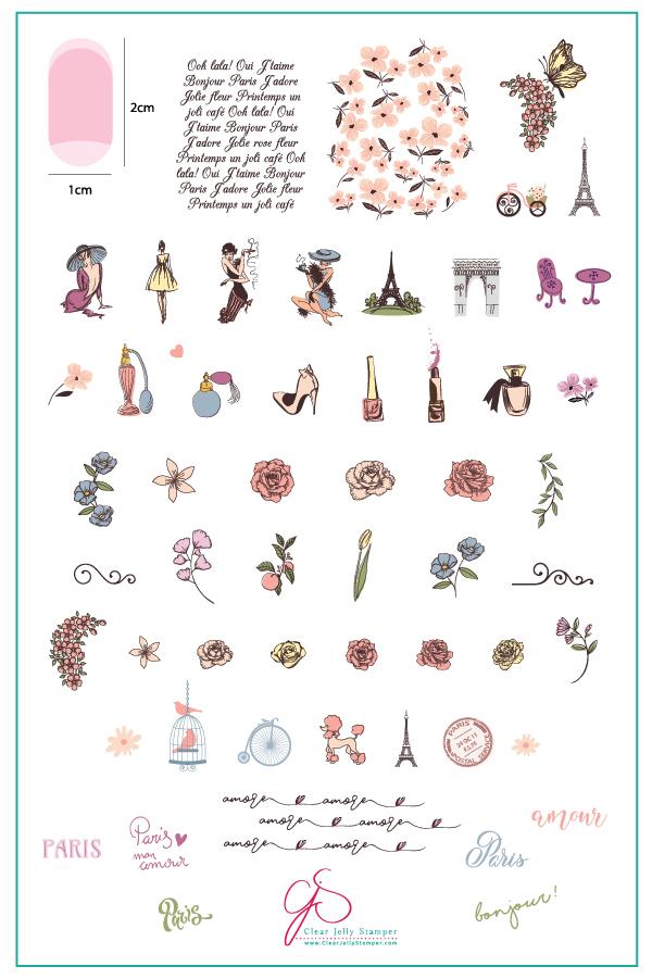 Springtime in Paris (CjS-151) - Clear Jelly Stamping Plate Main image