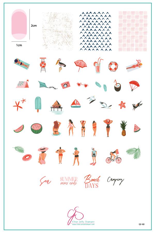Summer Never Ends (CjS-165) - Clear Jelly Stamping Plate Main image
