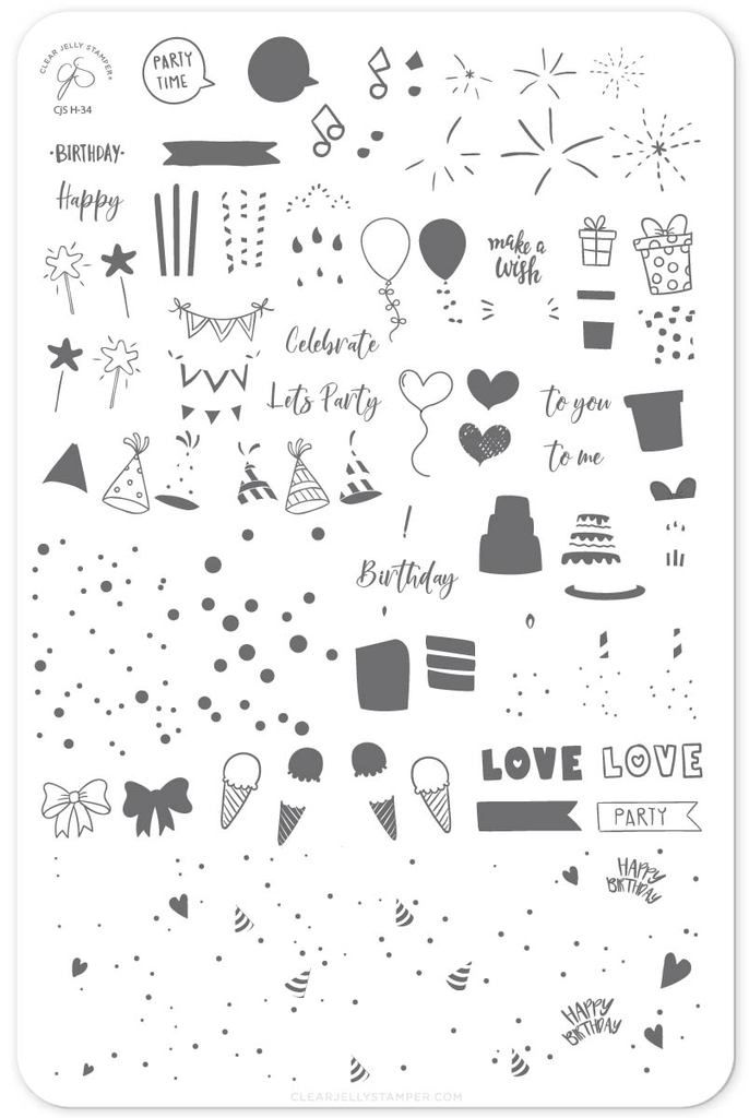 Party time! (CJS-H34) - Clear Jelly Stamping Plate Secondary image