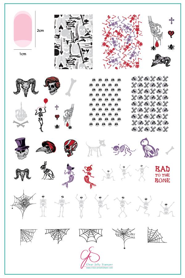 Bad to the Bone (CjSH-39) - Clear Jelly Stamping Plate Main image