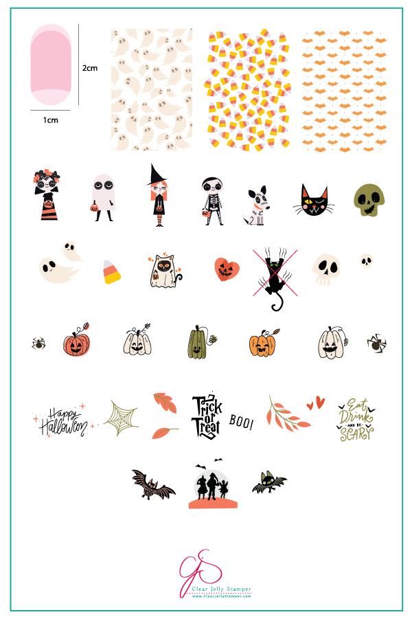 Trick or Creeping (CjSH-42) - Clear Jelly Stamping Plate Main image