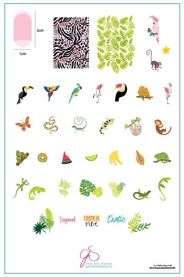 Enchanted Tropics (CjSLC - 58) - Clear Jelly Stamping Plate Main image