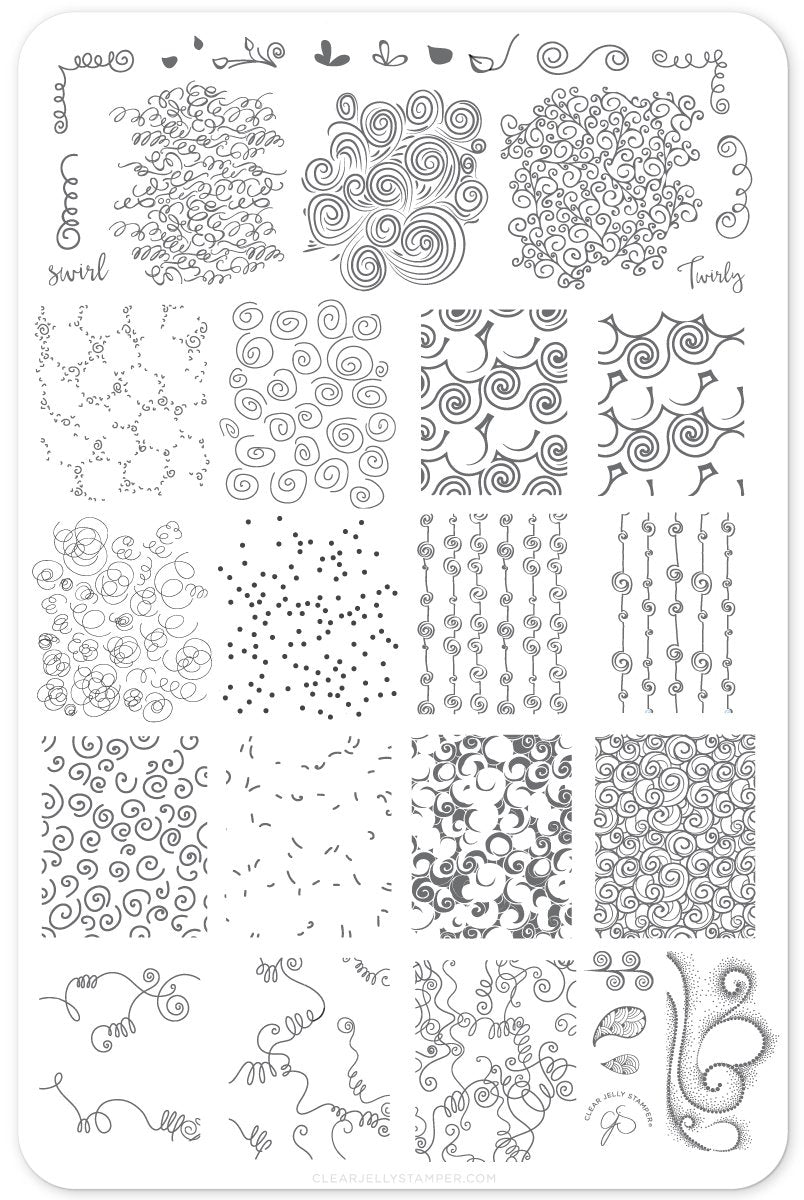 For the Love of Swirls (CjSLC-66) - Clear Jelly Stamping Plate Secondary image