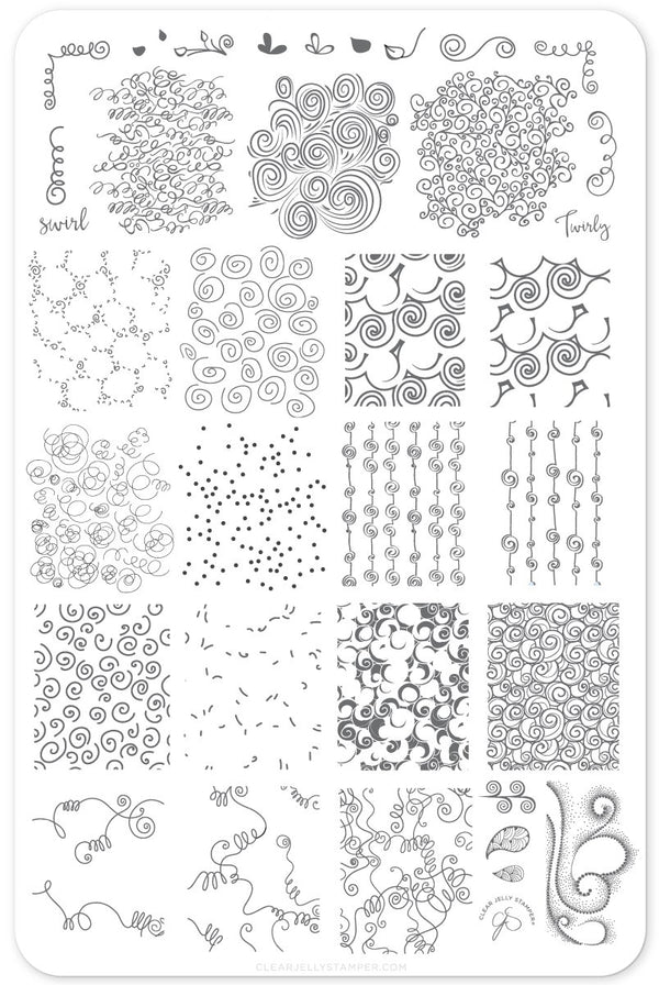 For the Love of Swirls (CjSLC-66) - Clear Jelly Stamping Plate