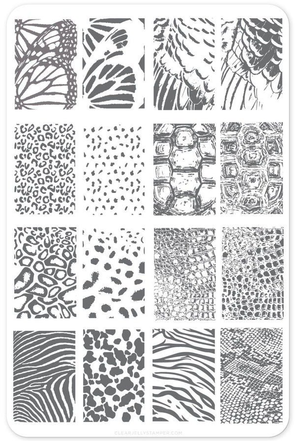 Texture Essentials - Wild Kingdom (CjS-77)  - Clear Jelly Stamping Plate