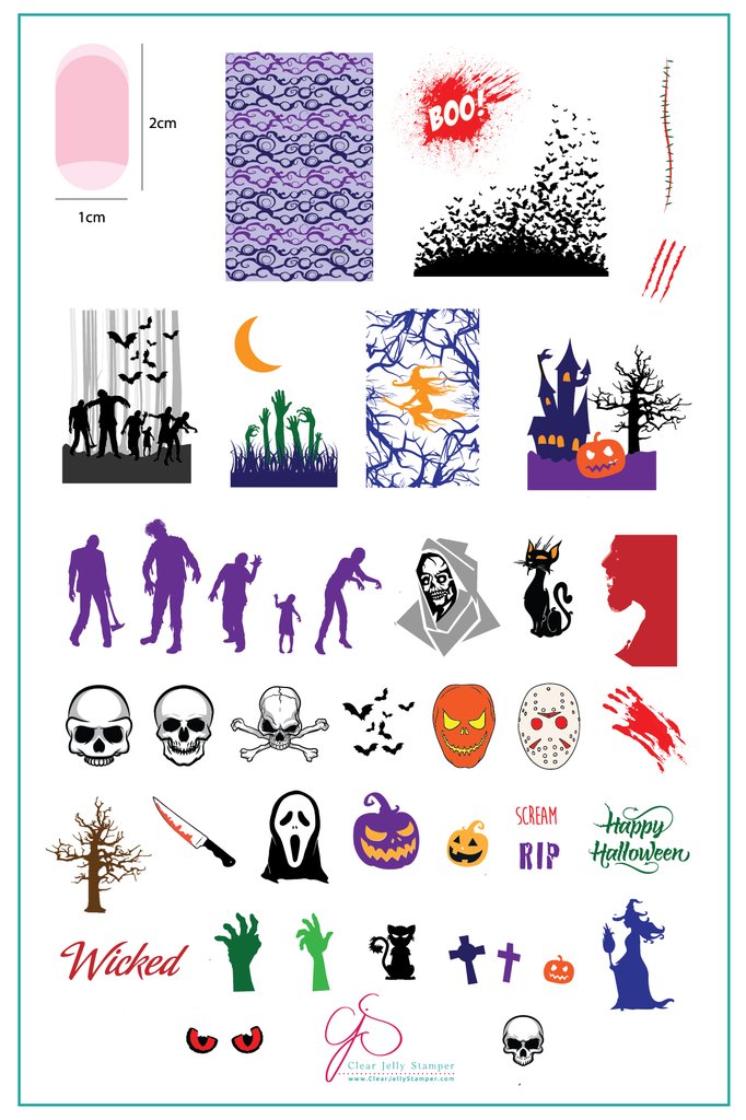 Wicked Halloween (CjS H-24)  - Clear Jelly Stamping Plate