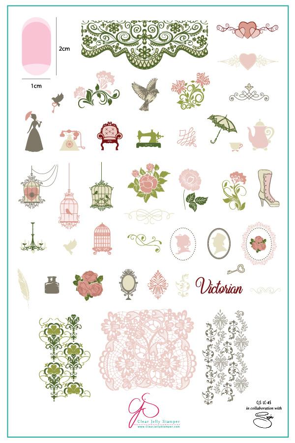 Suzie's Victorian Plate (CjS LC-45) -  Clear Jelly Stamping Plate