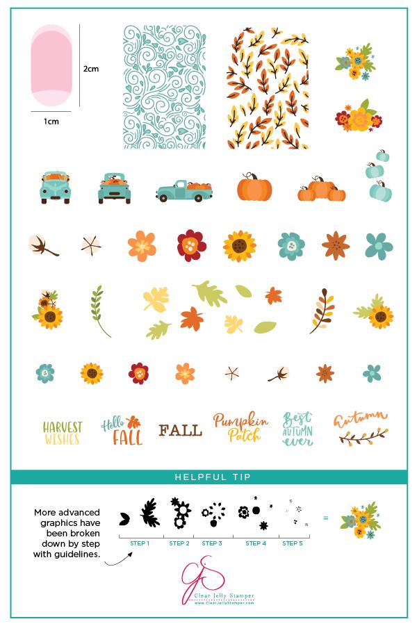 Pumpkin Patch (CjS LC-57)  - Clear Jelly Stamping Plate Main image
